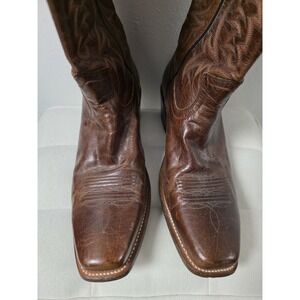 Moonshine Spirit Men's 10D Brown Leather Western Cowboy Boots Square Toe